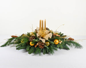 'Copper & Gold' Christmas Table Centrepiece - Long