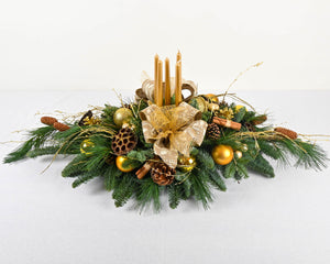 'Copper & Gold' Christmas Table Centrepiece - Long