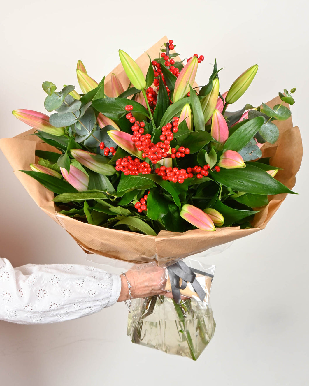 Pink Lilies & Berries