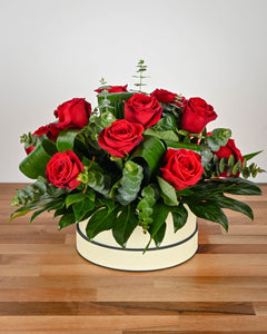 Red Rose Hatbox - Luxury Dozen