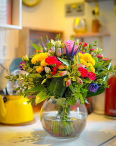 Colour Burst Fish Bowl Bouquet