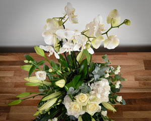 Orchid Arrangement in Whites