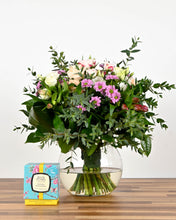 Load image into Gallery viewer, Pastels Fish Bowl Bouquet &amp; a Luxury Julie Clarke Candle
